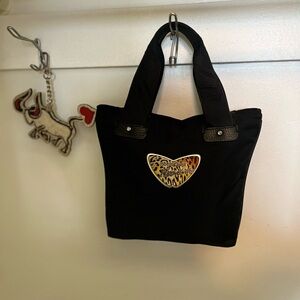 Roberto Cavalli Black Tote with Heart Patch